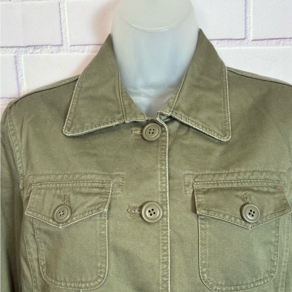 J. Crew Olive Green Utility Jacket Size Small 100% Cotton - Picture 5 of 12